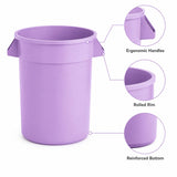 Getzi 6 Pack 20 Gallon Purple Round Commercial Trash Can