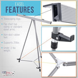U.S. Art Supply 66" High Classroom Silver Aluminum Flip Chart Easel & Presentation Stand