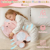 QUIRAI Pig Plush Weighted Stuffed Animals, Adorable Pig Stuffed Animal 24 Inch, 3.3 lb Pink Pig Weighted Plush Pillow for Kids & Adults, Cozy Birthday Christmas Valentines Gift