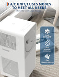 8,000 BTU Portable Air Conditioners, 4 in-1 Portable AC Unit for Room Up to 350 Sq.Ft, Energy Efficient Quiet Air Conditioner with Cool, Fan, Dehumidifier, Remote Control, 24H Timer, Bedroom, Office