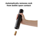Rabbit Automatic Electric Corkscrew Wine Opener, Cordless Rechargeable, One-Touch Operation, Sleek Shiny Black Finish, Easy to Use for Wine Lovers