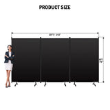 Siebwin 3 Panel Folding Privacy Screens with Wider Feet, 12 Ft Portable Room Partition for Room Separator