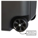 2 PCS 45 Gallon Heavy Duty Plastic Garbage Cans Trash Cans Rubbish Bin Attached Lid 2 Built in Rugged Wheels Easy Grip Handle