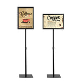 Heavy Duty Pedestal Sign Holder Stand, Poster Stand with Aluminum Snap Open Frame for 8.5x11 Inches, Black HYNAWIN