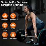 JOBGAIN Weight Lifting Wrist Strap, Double Layer Leather Wrist Strap for Men & Women, 1 Pair, Grey