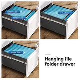 DEVAISE 2 Drawer Mobile File Cabinet with Lock, Commercial Vertical Filing Cabinet for Home Office, White