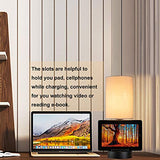 Dreamholder Table Lamp with 3 USB Charging Ports, Modern Desk Lamp with AC Outlet and Phone Stands, Perfect Bedside Lamp for Bedroom, Living Room, Office (Pack of 2), Cream