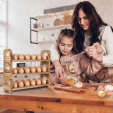 AOOHOOA Wooden Egg Holder Countertop, 3-Tier/36-Hole, Stackable