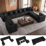 omfy Chenille Cloud Couch with Deep Seat, Sectional Couches for Living Room, No Assembly Required
