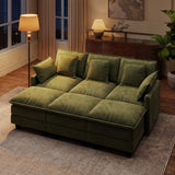 Ihanherry 107" Modular Sectional Cloud Sofa, U Shaped 6 Seat Chenille Couch with Movable Ottomans and 48" Deep Seat
