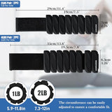 INDEPANDIA Wrist & Ankle Weights for Women and Men, 2lbs Pair Adjustable Silicone Weighted Bangles for Arm & Leg Workouts, Black