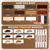 Laminate Wood Floor Repair Kit, Wax Melting Tool with Display, Hard Wax Filler, Marker Pen, for Floor, Furniture, Countertop & Tile Repair, Blue