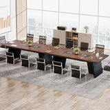 Tribesigns 8ft Conference Table, Modern Office Meeting Room Desk with Cable Management