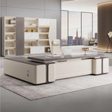 ABHNUGFS Study Writing Table PC Desks Executive Desk Boss Light Luxury Modern Leadership President Office Manager Home Study Large