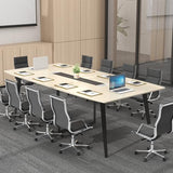 Loomie 8FT Conference Table, 94.49" L x 47.24" W x 29.53" H Meeting Seminar Table with Grommet, Large Boat Shaped Computer Desk, Boardroom Desk for Office Meeting