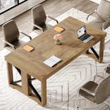 Tribesigns 5.9 ft Conference Table for 6-8 People, 70.87" Rectangle Meeting Table with Strong Double Pedestal