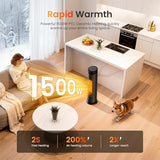 FLANUR Space Heaters for Indoor Use Large Room, 1500W Portable Electric Heater with Remote, 5 Modes, Safety Protection & Child Lock, 12H Timer, Oscillation Heater for Bedroom Home Office Black 1Pack