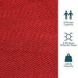 Sunnydaze Soft-Spun Polyester Rope Double Hammock for Outside - 600-Pound Weight Capacity Extra Large Hammock - Red