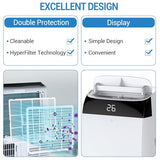 12,000 BTU Portable Air Conditioner with Dehumidifier, Compact Small AC Unit for Rooms up to 550 Sq Ft, Easy Mobility with Wheels, Includes Remote Control and Window Exhaust Installation Kit