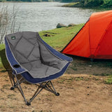 Northroad Oversized Foldable Camping Chair, Outdoor Padded Lawn Chair w/Cup Holder,Carry Bag for Beach, Hiking, and Picnics,Heavy-Duty 300-lbs Capacity, Blue