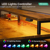 55 Inch Height Adjustable Gaming Desk with Power Outlets & LED Lights