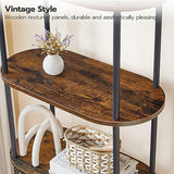 HOOBRO 5 Tier Open Bookshelf, Industrial Arched Bookcase Display Shelf Rack, Rustic Brown BF176SJ01