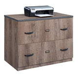 NBF Lateral File Cabinet 2 Drawer Storage with Locking Drawers, Brown
