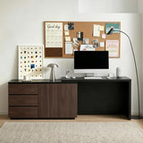 Modern L-Shaped Expandable Desk 56"-94.5" 90° Rotating Corner Desk Executive Level Computer Desk