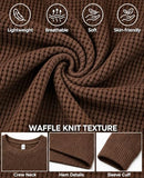 Askdeer Men's Waffle Long Sleeve T-Shirt Casual Lightweight Pullover Tees