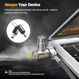 3-in-1 Universal Laptop Cable Lock, Professional Laptop Security Lock with 2 Keys, Cut-Resistant Steel Locking Cable with 360° Rotating Head,