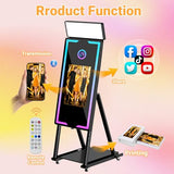 Magic Mirror Photo Booth 40" with Printer,22'' Interactive Touch Screen