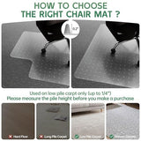 Office Chair Mat for Carpet - Clear Thick Desk Chair Mat for Carpet Plastic Floor Mats for Rolling Work