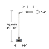 Regency Hill Jenson Traditional Farmhouse Adjustable Pharmacy Light Floor Lamp Swing Arm Standing Base 54" Tall Brushed Nickel Silver Metal for Living Room Reading House Bedroom Home Office