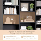 ELYKEN Triple Wide Bookshelf, 6 Tier Bookshelf Large Bookcase with 17 Open Display Shelves, 74'' Tall, Library