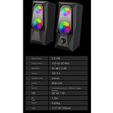 NJJOWRQ Luminous RGB Desktop Computer Audio Mini Laptop Speaker Multimedia Speakers