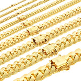 Nuragold 14K Real Yellow Gold Solid Miami Cuban Link Chain Italian Necklace - 24",5mm