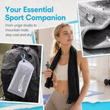 Yekblossom 6 Pack Cooling Towel, Ice Towel for Neck, Soft Breathable Microfiber Towel, Hyper-Evaporative Cooling Towels for Yoga Sports Gym Running Workout Camping Outdoor Activities (3black+3grey)