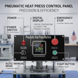 24x32 Inch Pneumatic Heat Press Machine, 220V 6000W Heavy Duty Air Operated Transfer Press
