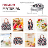 Lunch Bag for Women & Men Adult Insulated Lunch Box, Small Leakproof Cooler Food Lunch Containers Reusable High Capacity Lunch Tote Bags for Work, Travel, Outdoor (Red Flower)