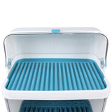 Tiardocge Dish Drying Rack, 2-Layer Kitchen Dish Rack, ish Drying Drainer with Cover, Double Drain Shelf, Dish Strainer Shelf for Dish, Knifes, Cup, Cutting Board