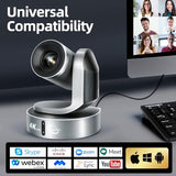 4K Conference Room Camera, PTZ Camera 20X Optical Zoom with IP/USB3.0/HDMI/RS232/RS485 for IP Live Streaming Video Conference