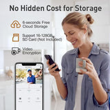 Doorbell Camera Wireless No Subscription, 2K Video Doorbell with Chime, 2-way Audio
