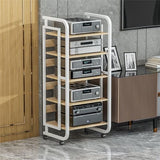 Modern 5-Tier White AV Ma Cabinet - Slish Sto Rack for TV, Record Player & Video Games - Sturdy Entertainment Center with Space-Saving Design - 3/4/5 Tier Opts