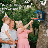 DOCOON Smart Bird Feeder with Camera, 2K HD AI Identify Birds Species, Bird Watching Camera with Solar Panel, Gift for Mom Dad Birdlovers
