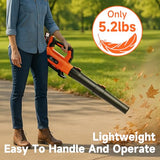 Leaf Blower Cordless with 2× 5.0Ah Batteries and Charger, 21V Electric, Lightweight Battery Powered Blowers for Lawn Care, Yard, Patio Cleaning