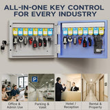 16-Key Key Lock Box – Smart Key Cabinet Wall Mount with App, Keypad, Bluetooth & WiFi Unlock (Sold Separately), Key Organizer for Home