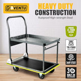 Heavy Duty Push Cart Dolly (700 lbs), Foldable Platform Hand Truck Made with High-Strength Steel