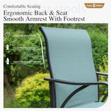 Sophia & William Outdoor Bar Stools Set of 4, Swivel Bar Chairs, Tall Patio Chairs, Outdoor High Top Chairs, Supports 300 lbs (Baby-Blue Fabric)