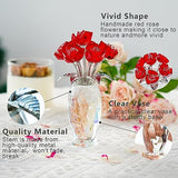 Red Crystal Rose Flower Figurine with Base,Glass Flower Bouquet Gifts for Women Girlfriend Wife,Handmade Crystal Flower Collectible Home Table Decor for Christmas Day Wedding Anniversary