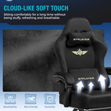 GTPLAYER Gaming Chair Fabric with Pocket Spring Cushion, High Back Ergonomic Computer Chair, Black